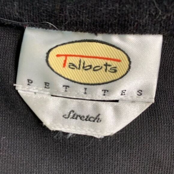 Talbots black stretch velvet peacoat unlined size 8-10 petite. Perfect weight - Picture 5 of 9